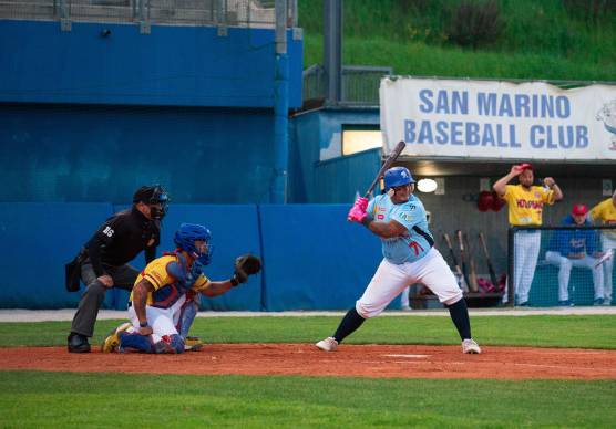 Il catcher di San Marino, Josè Colmenares, alla sua prima stagione italiana foto tommaso morosetti