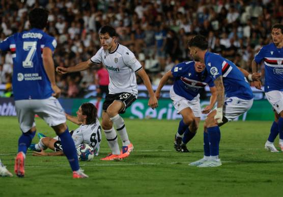 Sopra Dimitri Bisoli nel cuore della difesa della Sampdoria in occasionedella prima giornata di campionato foto gianmaria zanotti