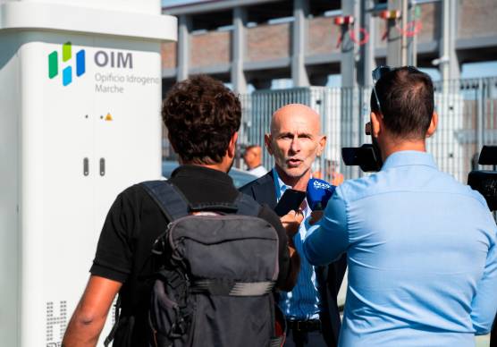 Stefano Pollarini, 64 anni, intervistato durante l’inaugurazione dell’impianto di Falconara
