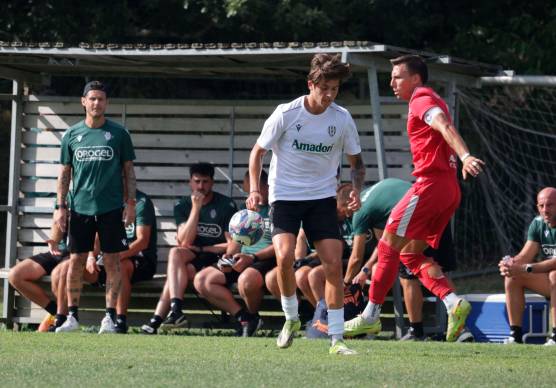 Alino Diamanti osserva Antonio David, qui contro Zagnoni
