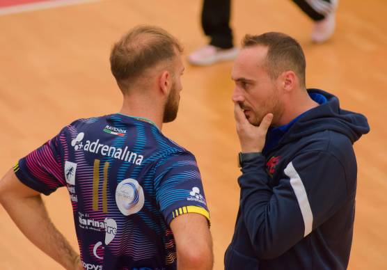 L’alzatore Russo con il tecnico Valentini (Fiorentini)