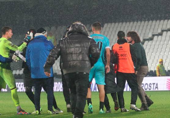 Filippo Rinaldi (a sinistra) e Liman Shpendi dopo Cesena-Olbia del 7 gennaio 2024