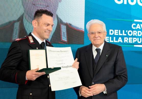 Giovanni Giugliano con il presidente della Repubblica Sergio Mattarella