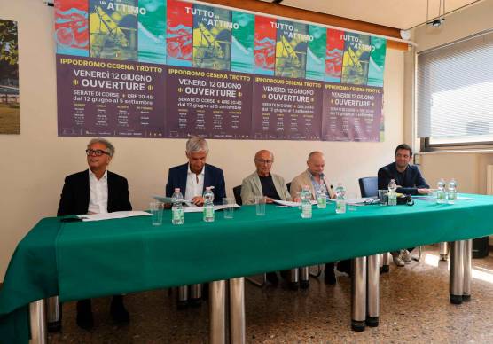 Da sinistra Marco Rondoni (direttore generale Hippogroup), Luca Pagliacci (direttore marketing Orogel), Umberto Antoniacci (presidente Hippogroup), l’assessore Luca Ferrini e lo sponsor Andrea Baraghini (Caiec)