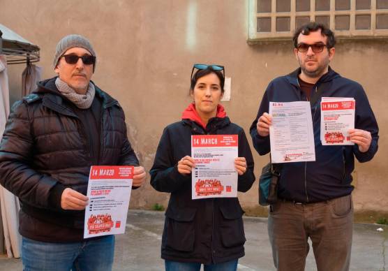 I rappresentanti sindacali questa mattina a Ravenna (Foto Massimo Fiorentini)