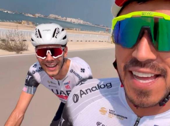 Ciclismo, Baroncini risale in bicicletta e si allena con i compagni ad Abu Dhabi