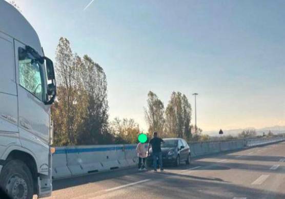 La donna messa al sicuro sulla E45 questa mattina