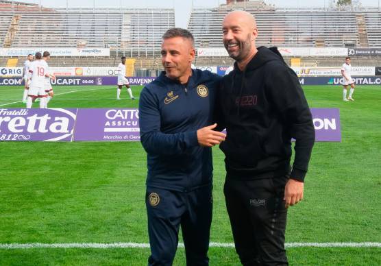 Marco Marchionni e Christian Bucchi, allenatori di Ravenna e Arezzo (Fiorentini)