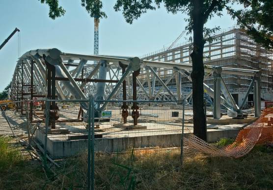 Il cantiere del nuovo Palazzetto dello Sport (foto Fiorentini)