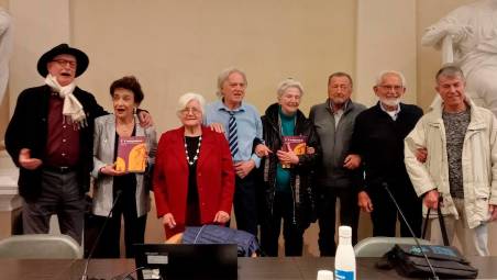 Protagonisti dell’incontro dedicato a “E’ Campanon”, in biblioteca