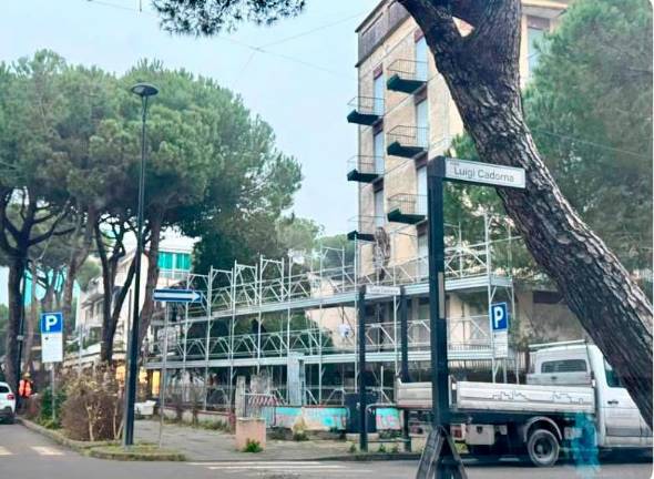 I lavori in corso all’hotel Terminus