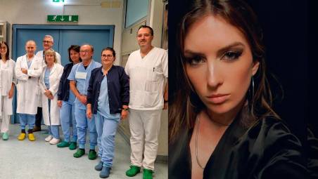 A sinistra l’équipe del professor Davide Melandri, a destra Eleonora Palmieri