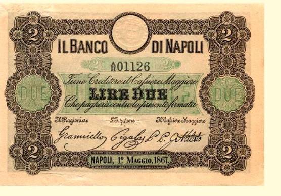 Una fede di credito del Banco di Napoli