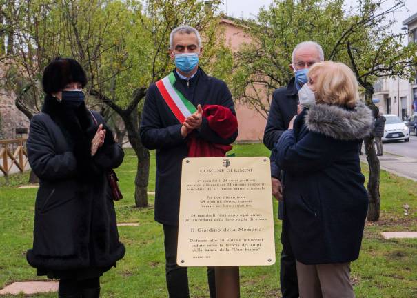 Il sindaco all’inaugurazione del Giardino dei Mandorli