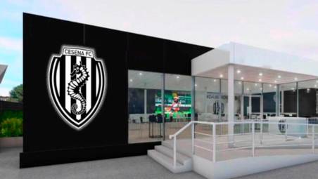 Il primo rendering della struttura che verrà visto dall’esterno del Manuzzi: il progetto definitivo sarà presentato in settimana e subità qualche modifica