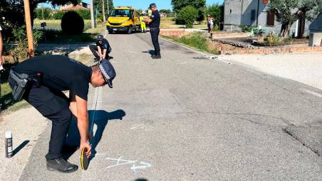 I rilievi della Polizia locale dopo l’incidente