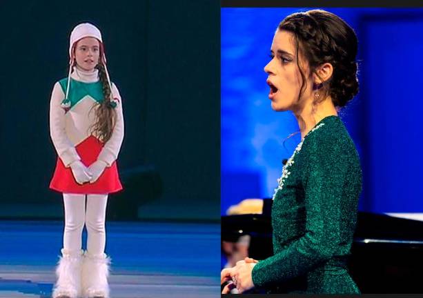 La forlivese Eleonora Benetti a 9 anni quando cantò l’Inno d’Italia alle Olimpiadi di Torino ai giorni nostri da affermato soprano