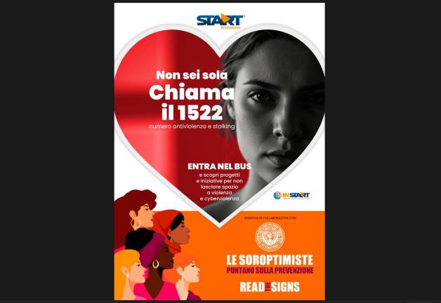 Un bus manifesto contro la violenza sulle donne nelle città della Romagna