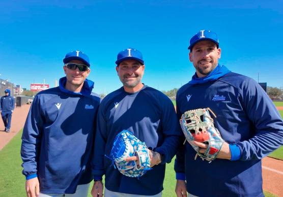 Alessandro Maestri col manager azzurro Francisco Cervelli e Alex Liddi: i tre hanno giocato il Classic nel 2009