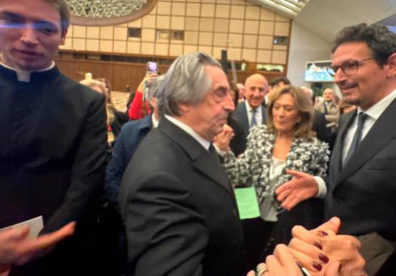 Il maestro Riccardo Muti con il sindaco di Ravenna Alessandro Barattoni