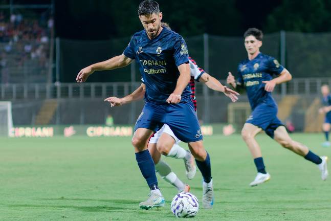 Il centrocampista giallorosso Matteo Rossetti (Fiorentini)