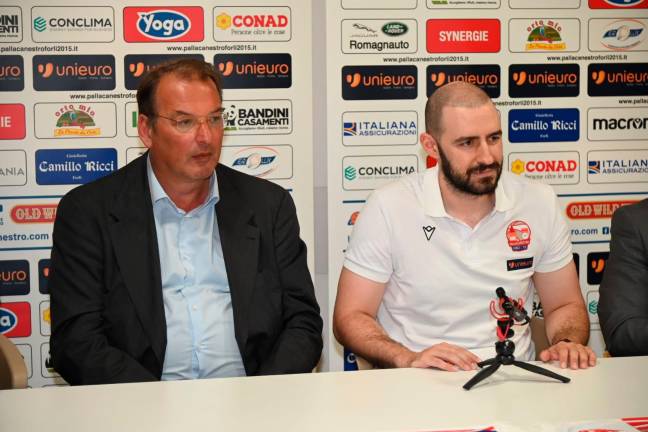 Riccardo Pinza con il nuovo coach biancorosso