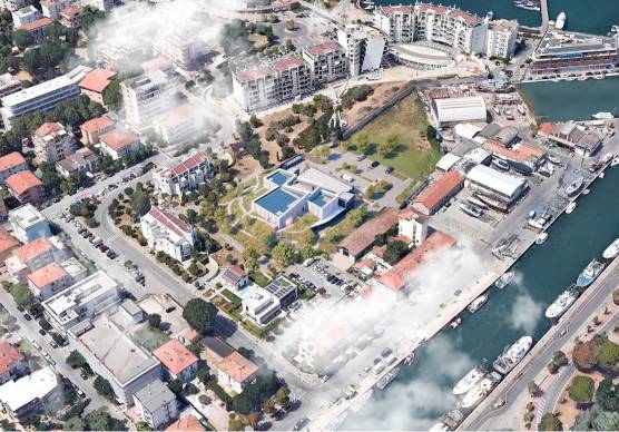 Il progetto con un rendering che mostra come apparirà il nuovo centro