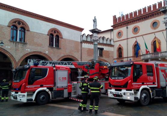 Controlli in piazza del popolo a Ravenna
