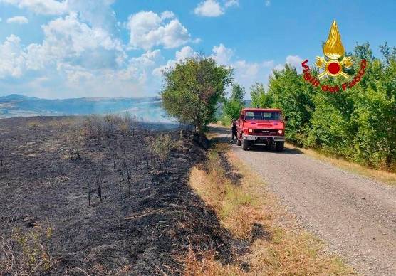 L’intervento dei Vigili del fuoco ieri a Piavola
