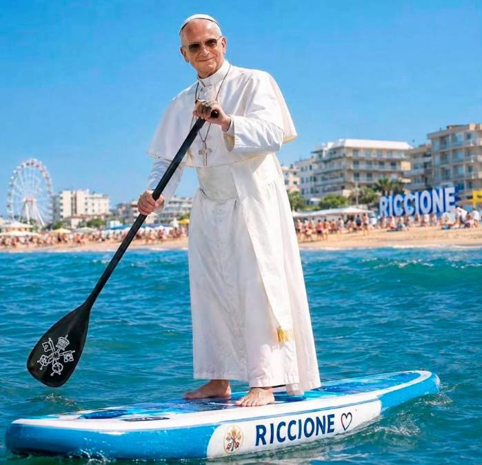 Una foto di Papa Leone realizzata (ovviamente) con l’intelligenza artificiale