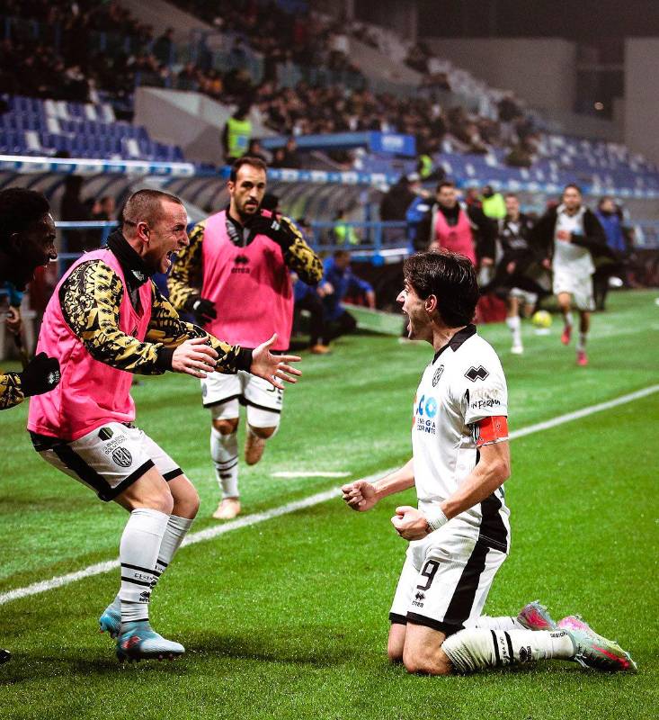 Cristian Shpendi festeggia la doppietta realizzata a Reggio Emilia (Rega)