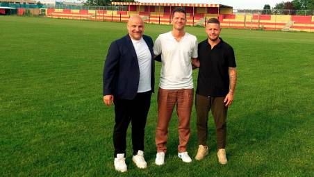 Il presidente Stefano Guerra, il tecnico Michele Benedetti e il direttore sportivo Thomas Bonandi