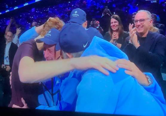 La gioia di Stefano Domenicali dopo la vittoria di Jannik Sinner