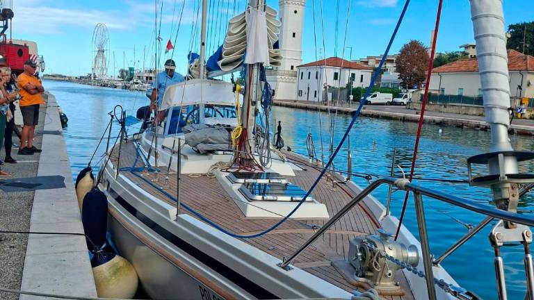 La barca nel porto canale di Rimini