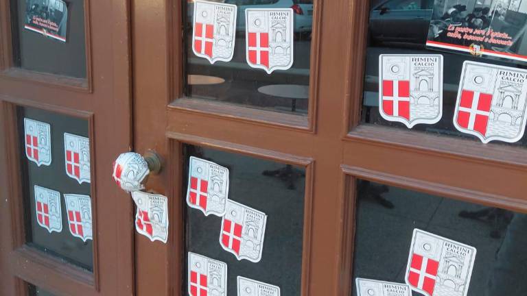 La porta della sede del Rimini Fc