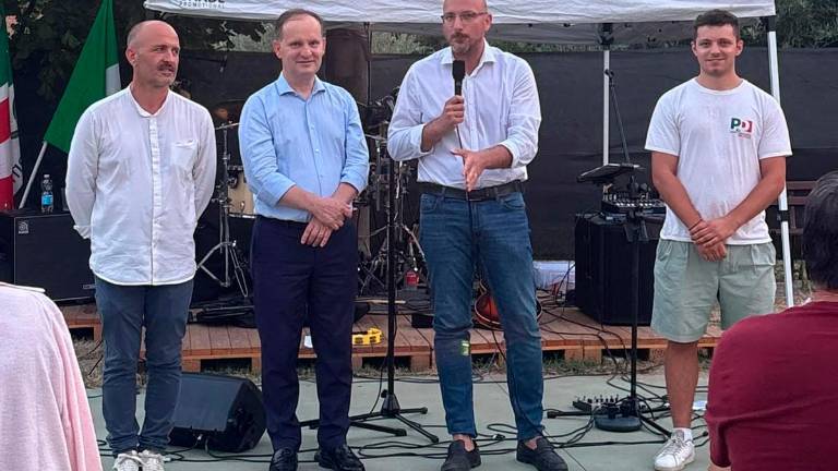 I protagonisti della serata alla festa dell’Unità di Meldola
