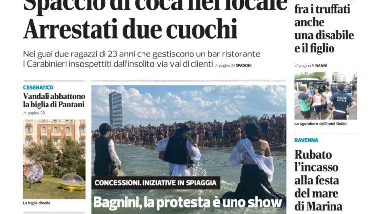La prima pagina del Corriere Romagna oggi in edicola
