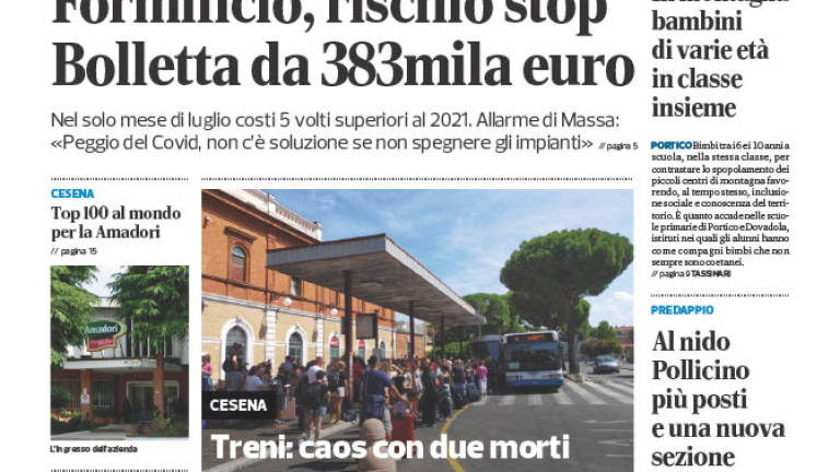 La prima pagina del Corriere di Forlì-Cesena oggi in edicola