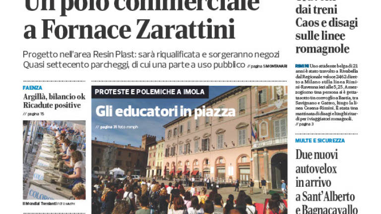La prima pagina del Corriere di Ravenna, Faenza-Lugo e Imola oggi in edicola