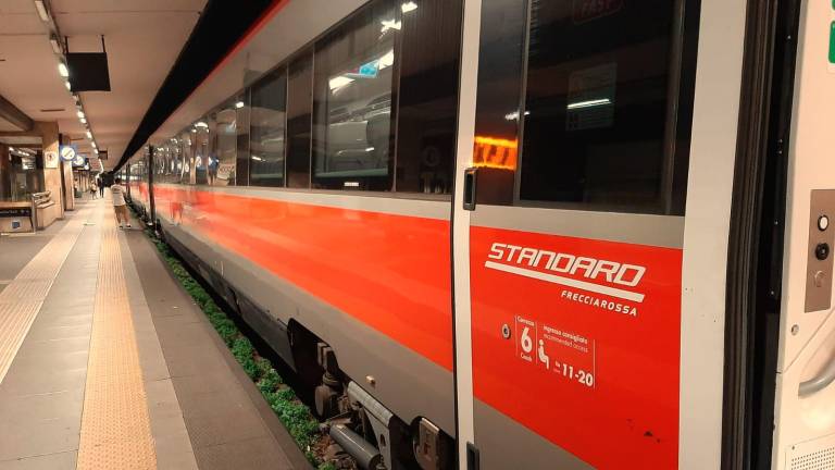 Il Frecciarossa coinvolto nell’incidente