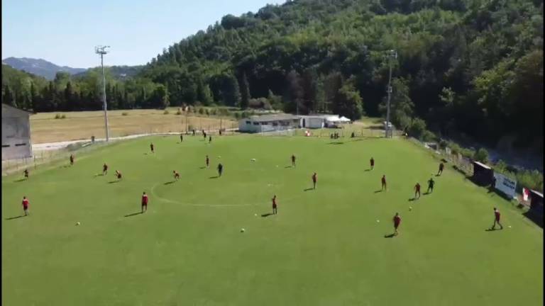 Calcio C, le fatiche del Rimini in ritiro a Bagno di Romagna VIDEO