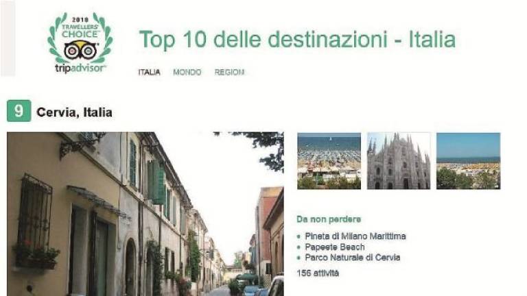 I voti dei turisti Cervia nella “top 10” di Tripadvisor