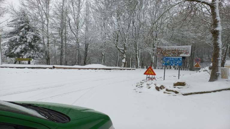 Ecco l'inverno: altra neve in Campigna e sul Fumaiolo VIDEO