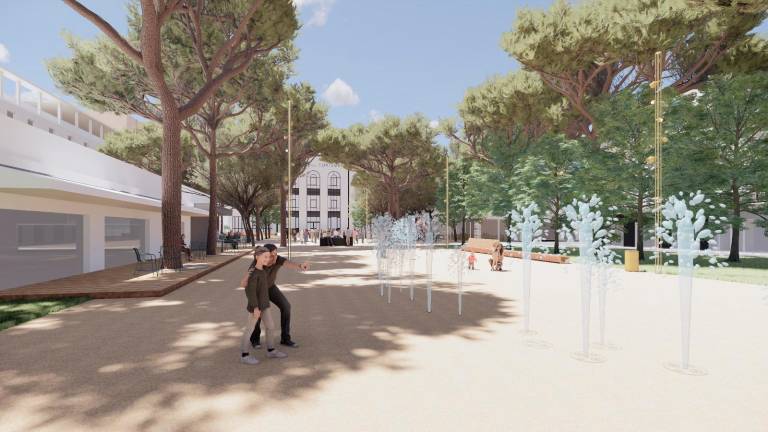 Riccione, una promenade verde con giochi d’acqua che collega il centro al mare