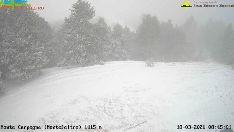 Il Monte Carpegna imbiancato