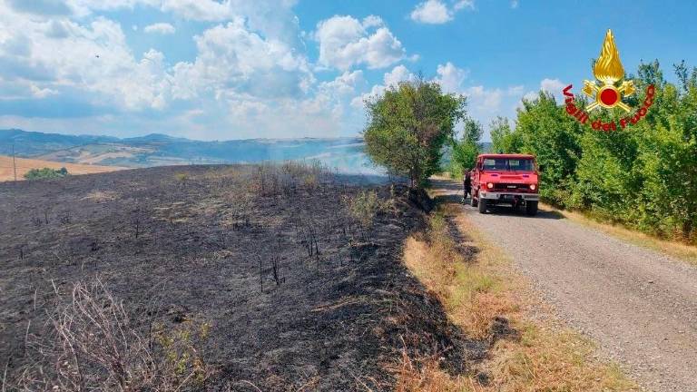 L’intervento dei Vigili del fuoco ieri a Piavola