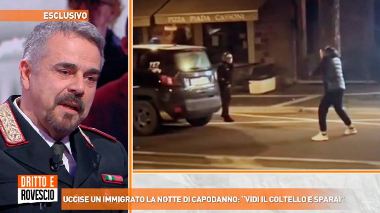 Il maresciallo dei carabinieri Luciano Masini durante la trasmissione “Diritto e rovescio” su Rete 4