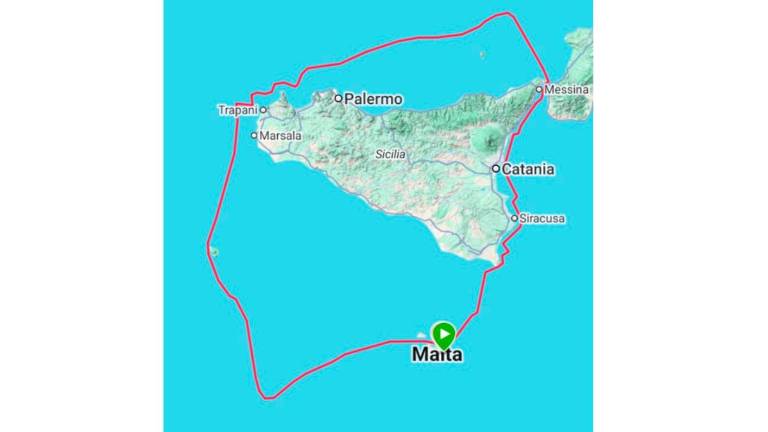Il percorso della Middle Sea Race
