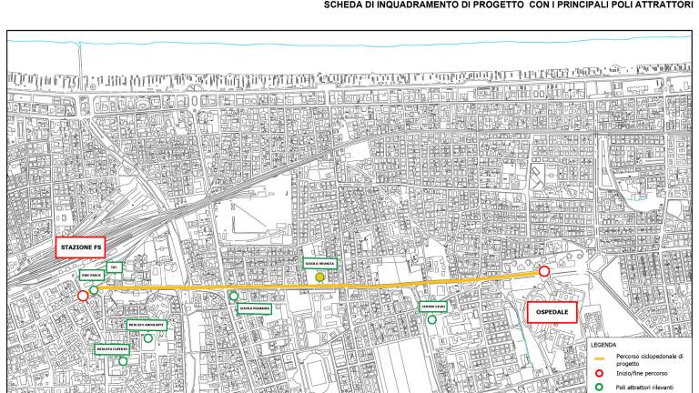 Rimini, nuova pista ciclabile dalla stazione all'ospedale