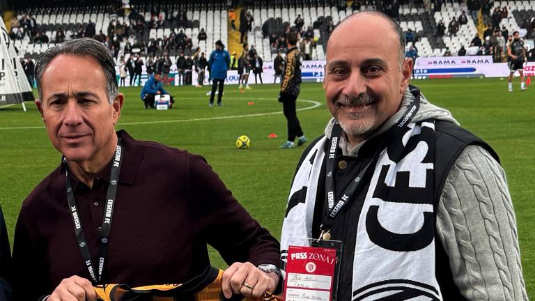 Michael e Joseph Aiello, i fratelli maggiori del presidente John, erano presenti al Dino Manuzzi contro la Juve Stabia (foto Gianmaria Zanotti)
